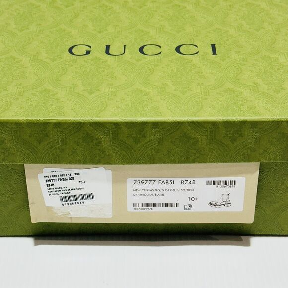 Gucci GG Jacquard Canvas Ankle Chelsea Boots Green Black 10.5/US 11 NIB $1,150 - Picture 15 of 15